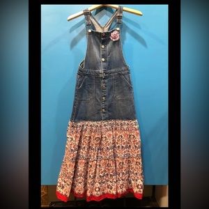 Handmade Overall Maxi Jumper upcycled hippie style girls size 10/12